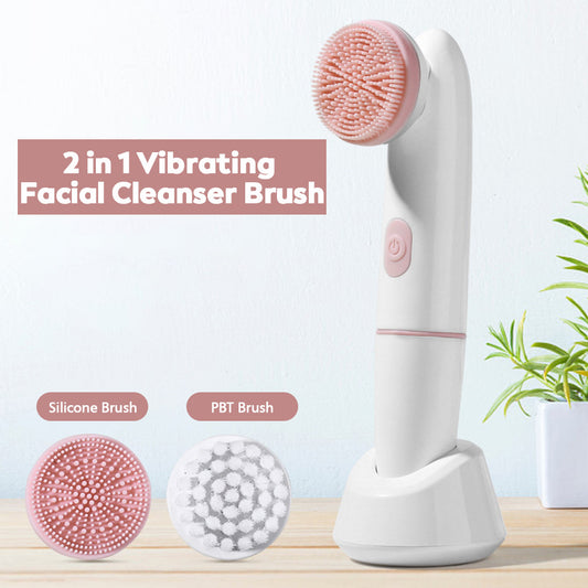 2-In-1 Silicone Facial Cleanser Sonic Vibration